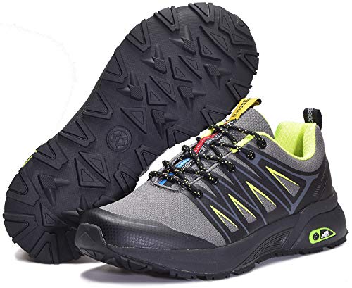 Zapatillas de Trail Running para Hombre Mujer Zapatillas Deporte Zapatos para Correr Gimnasio Sneakers Deportivas - Gris D - 41 EU