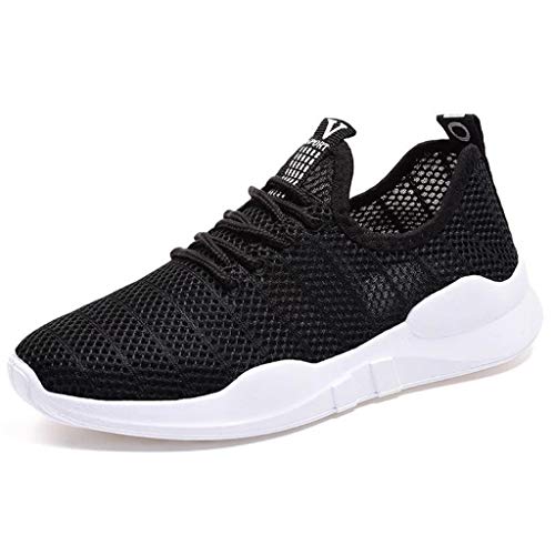 Zapatillas Deportivas de Mujer Correr Gimnasio Casual Zapatos para Caminar Mesh Running Transpirable Ligero Comodos Respirable Sneakers Negro 36-40 riou