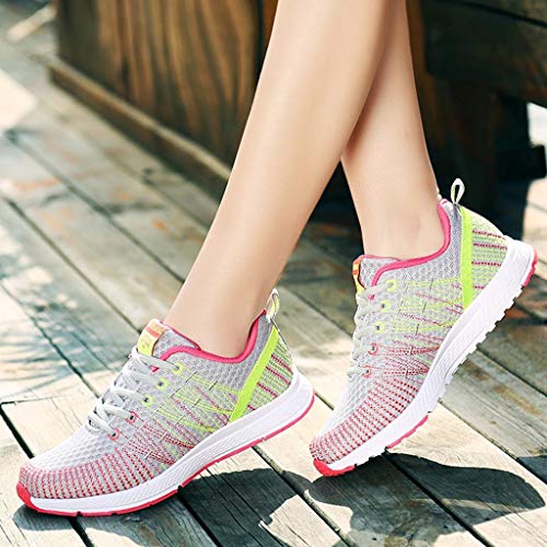 Zapatillas Deportivas De Mujer Plataforma Sport Interior Malla Zapatos Ligeras CóModas Respirable Sneakers Running Casual 2019 con Cordones Baratas Deportivo Calzado Baohooya (37, Gris)