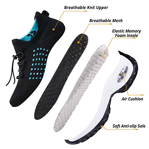 Zapatillas Deportivas de Mujer Zapatos Running Fitness Gym Outdoor Sneaker Casual Mesh Transpirable Comodas Calzado Negro Talla 39