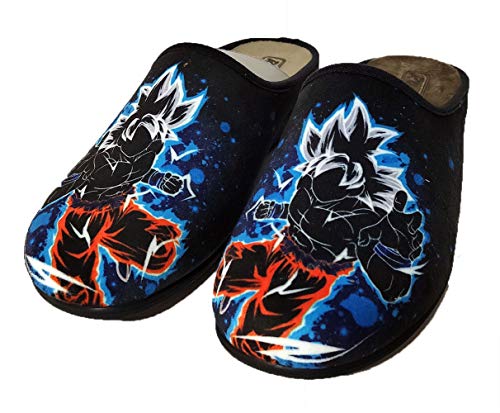 Zapatillas Fan Art inspiradas en Goku Dragon Ball - Cómodas casa Pantuflas (Numeric_42)