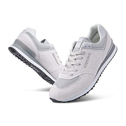 Zapatillas Hombre Mujer Casual Sneaker Gimnasio Cómodos Clásico Zapatos Deportivas Running Beige 1 Talla 44