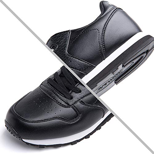 Zapatillas Hombre Mujer Casual Sneaker Gimnasio Cómodos Clásico Zapatos Deportivas Running Negro-2 3 Talla 42