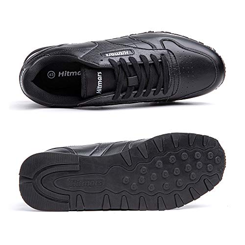 Zapatillas Hombre Mujer Casual Sneaker Gimnasio Cómodos Clásico Zapatos Deportivas Running Negro-2 3 Talla 42