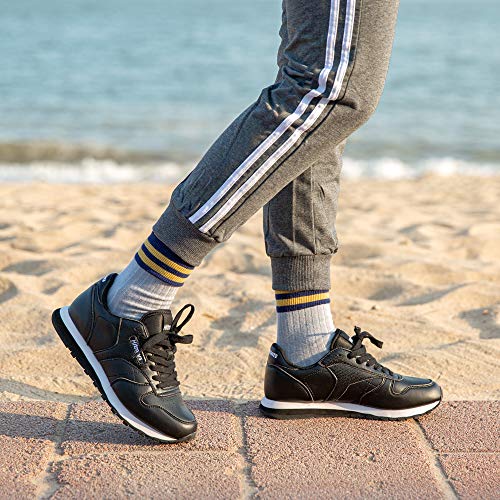 Zapatillas Hombre Mujer Casual Sneaker Gimnasio Cómodos Clásico Zapatos Deportivas Running Negro-2 3 Talla 42