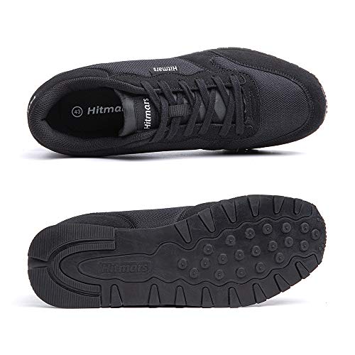 Zapatillas Hombre Mujer Casual Sneaker Gimnasio Cómodos Clásico Zapatos Deportivas Running Todo-Negro 2 Talla 44