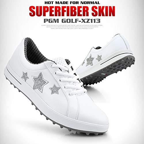 Zapatillas Impermeables de Golf para Dama, Zapatos Ligeros Respirables de Golf Sin Clavos, Calzado Suave de Entrenamiento de Golf Antideslizante y Resistente al Desgaste