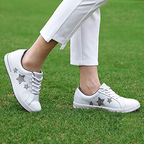 Zapatillas Impermeables de Golf para Dama, Zapatos Ligeros Respirables de Golf Sin Clavos, Calzado Suave de Entrenamiento de Golf Antideslizante y Resistente al Desgaste
