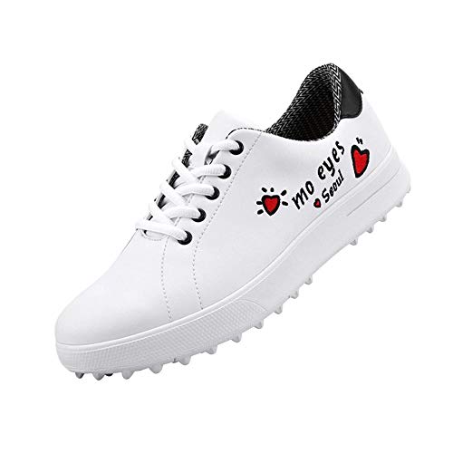 Zapatillas Impermeables de Golf para Dama, Zapatos Ligeros Respirables de Golf Sin Clavos, Calzado Suave de Entrenamiento de Golf Antideslizante y Resistente al Desgaste