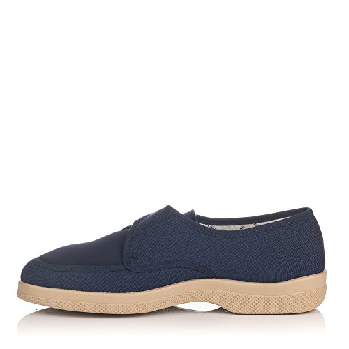 Zapatillas lona velcro para pies muy delicados Doctor Cutillas en azul marino talla 43