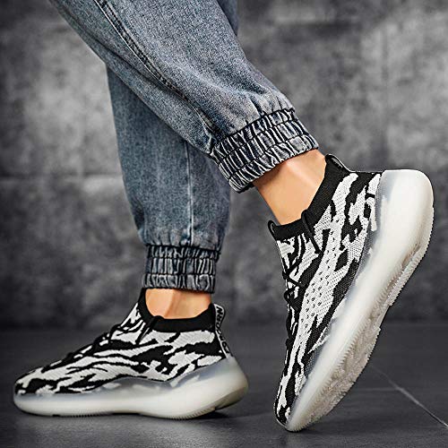 Zapatillas Moda Running para Hombre Deportivas Hombre Mujer Zapatos para Correr Gimnasio Sneaker Aire Libre y Deportes Calzado Black White 34