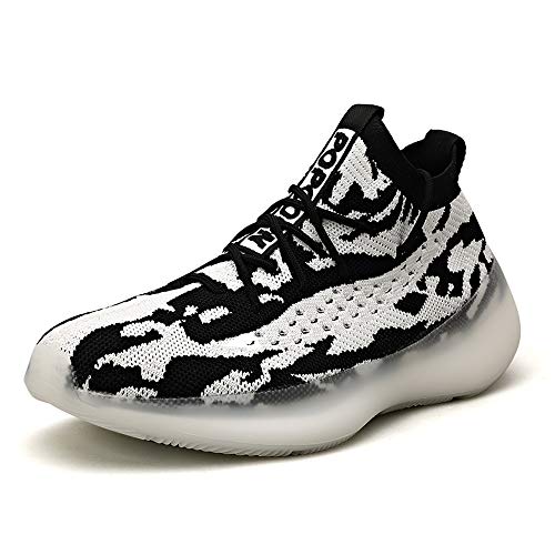 Zapatillas Moda Running para Hombre Deportivas Hombre Mujer Zapatos para Correr Gimnasio Sneaker Aire Libre y Deportes Calzado Black White 34