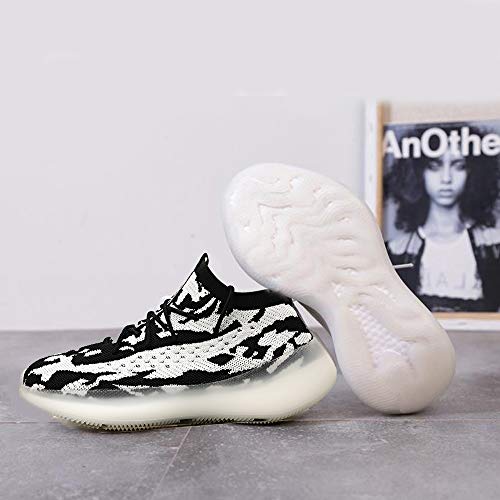 Zapatillas Moda Running para Hombre Deportivas Hombre Mujer Zapatos para Correr Gimnasio Sneaker Aire Libre y Deportes Calzado Black White 34