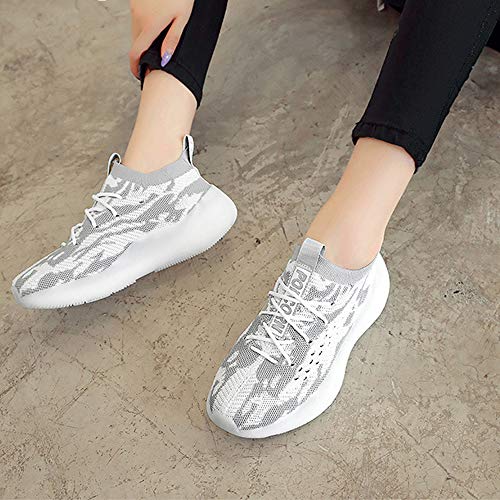 Zapatillas Moda Running para Hombre Deportivas Hombre Mujer Zapatos para Correr Gimnasio Sneaker Aire Libre y Deportes Calzado White 42