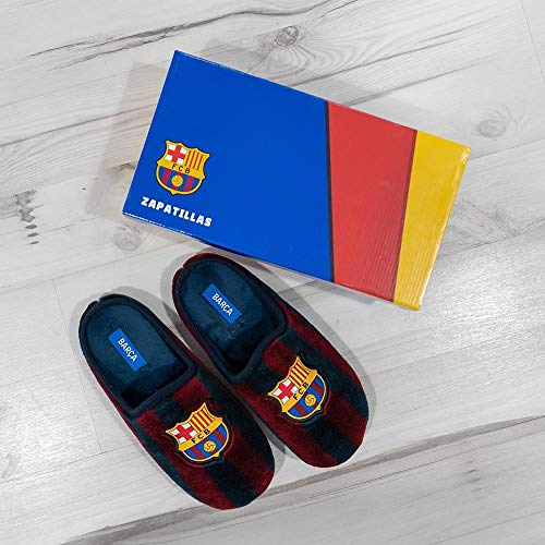 Zapatillas Oficiales FC Barcelona Clásicas Zapatillas de Estar por casa Hombre Invierno Otoño - 40.5 EU