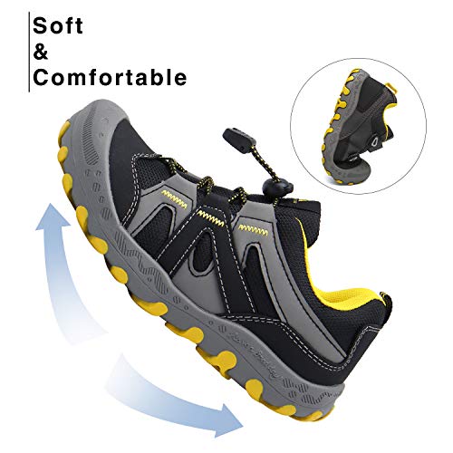 Zapatillas para Niños Zapatos Montaña Niño Calzado Trail para Chicos Respirable Zapatillas Trekking Infantil Negro 32 EU