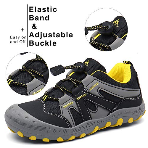 Zapatillas para Niños Zapatos Montaña Niño Calzado Trail para Chicos Respirable Zapatillas Trekking Infantil Negro 33 EU