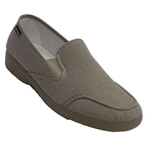 Zapatillas Paseo Hombre con bordón en la Punta Alberola en Tostado T8724 Talla 43
