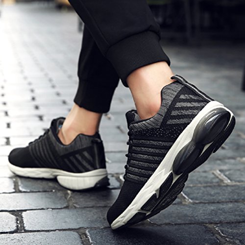 Zapatillas Running para Hombre Aire Libre y Deporte Transpirables Casual Zapatos Gimnasio Correr Sneakers Gris 45