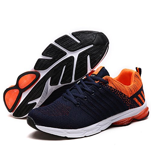 Zapatillas Running para Hombre Aire Libre y Deporte Transpirables Casual Zapatos Gimnasio Correr Sneakers Naranja 40