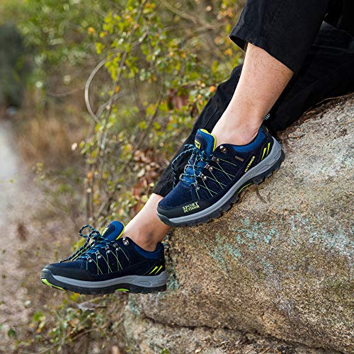Zapatillas Trekking Hombre Antideslizantes Zapatos de Senderismo Transpirable Botas Montaña Bajas al Aire Libre 1 Azul Talla 39 EU