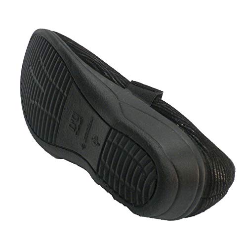 Zapatillas Velcro Mujer Invierno Tipo Merceditas Doctor Cutillas en Negro Talla 37