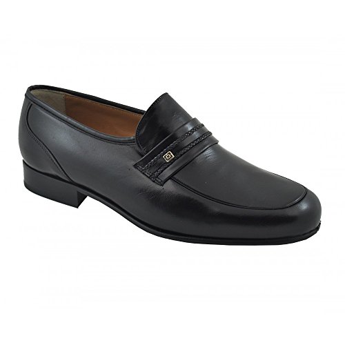 Zapato Ceremonia Ancho Especial Piel Detalle Trenzado Negro - Benavente