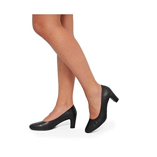 Zapato de salón Piel Planta de Gel Negro - Benavente