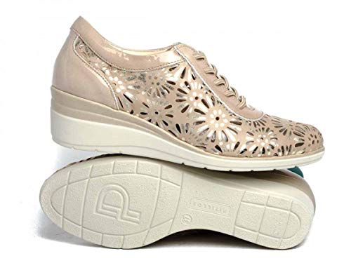 Zapato Deportivo Casual de cuña para Mujer - PITILLOS 6022 Beige (Numeric_35)