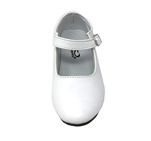 Zapato Flamenco Danza Baile Sevillanas niña Mujer Negro Blanco (28, Blanco)