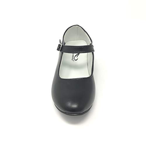 Zapato Flamenco Danza Baile Sevillanas niña Mujer Negro Blanco (28, Negro)