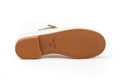 . Zapato Francesita niñas de Piel Fabricados en España. Disponible Desde la Talla 28 hasta la Talla 36 - Mi Pequeña Modelo 690V Color Blanco,Marino,Rosa y Beige.