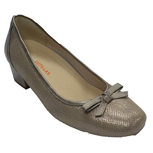 Zapato Mujer Tipo manoletina Especial Plantillas ortopédicas Doctor Cutillas en Dorado Talla 38