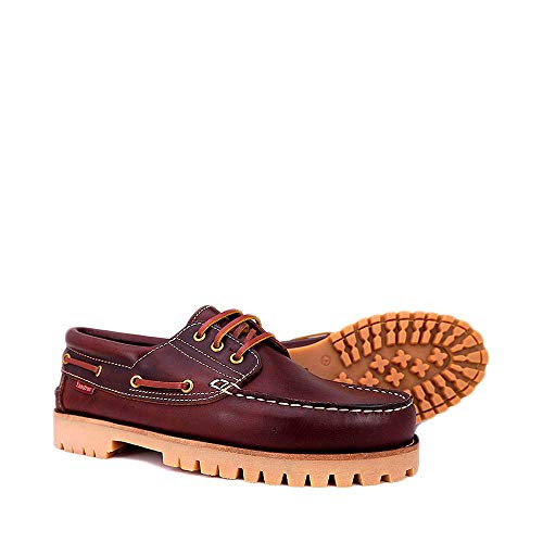 Zapato Náutico Piel Clásico con Cordones Suela Goma Antideslizante Hecho en España Marrón - Zankos Original