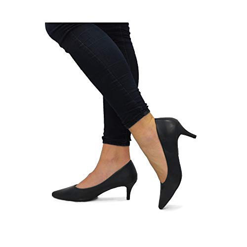 Zapato salón Comodo Tacon Medio Negro