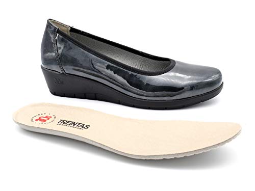 Zapato Salon Piel para Plantillas Treintas M-3411 Plomo 37 EU