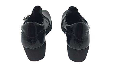 Zapato/Aback/Mujer/Material Empeine: Piel y Charol/Suela de Goma/Cierre de Cremallera y Elástico/Plataforma 5cm/Color Negro/Talla 38