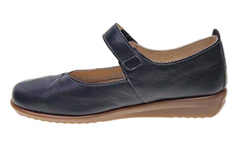 Zapaton Piel con Cierre Tira Velcro Forro Piel (Marino, Numeric_38)