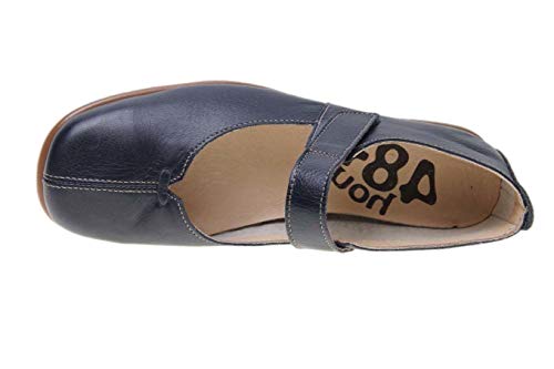 Zapaton Piel con Cierre Tira Velcro Forro Piel (Marino, Numeric_38)
