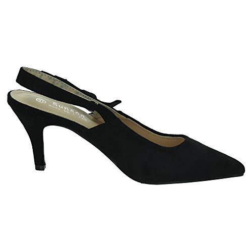 ZAPATOP 8061 Zapato Punta Nudo Mujer Zapatos TACÓN Negro 39