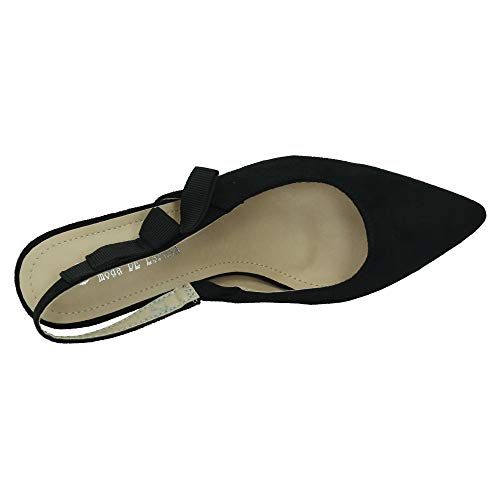 ZAPATOP 8061 Zapato Punta Nudo Mujer Zapatos TACÓN Negro 39
