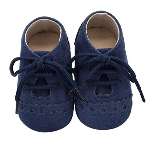 Zapatos Bebé Niña 2019 SHOBDW Zapatos Bebé Niño Verano Suela Suave Antideslizante Zapatillas Ata para Arriba Zapatos Bajos Linda Zapatos Bebé Recién Nacida Zapatos Bebe Primeros Pasos(Azul,0~6)