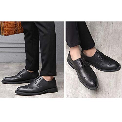 Zapatos Brogues para Hombre Zapatos Oxford de Cuero divididos Zapatos de Vestir de Negocios Formales Impermeables Zapatos de Novia de Punta Estrecha con Cordones Zapatos de Boda Vintage