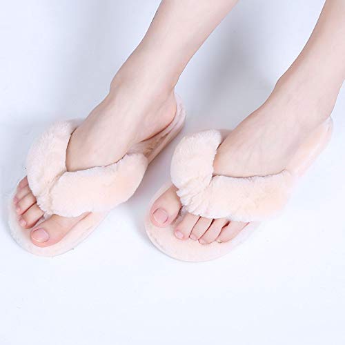 Zapatos caseros zapatillas de interior Caliente de la moda mujeres de la piel Inicio Zapatillas otoño invierno plana zapatos de las señoras resbalón en felpa Mujeres Chancletas Diapositivas memoria ac