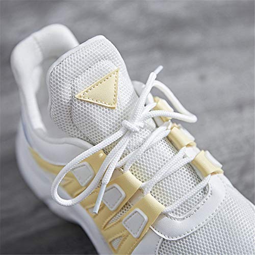Zapatos Casuales - Mocasines de Suave cómodos Antideslizantes para MujerMalla Inferior Gruesa Zapatos Blancos pequeños Hembra Amarillo 43