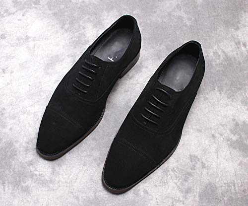 Zapatos Casuales para Hombre Zapatos De Trabajo De Negocios Antideslizantes De Cuero Más Anchos Zapatos Clásicos Elegantes Y Cómodos De Moda Oficina De Banquete De Boda En Forma,Black-37EU