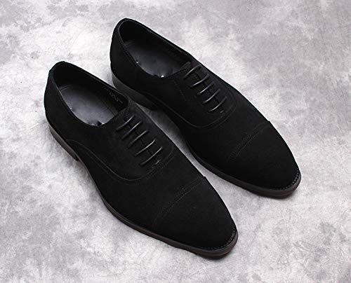 Zapatos Casuales para Hombre Zapatos De Trabajo De Negocios Antideslizantes De Cuero Más Anchos Zapatos Clásicos Elegantes Y Cómodos De Moda Oficina De Banquete De Boda En Forma,Black-37EU