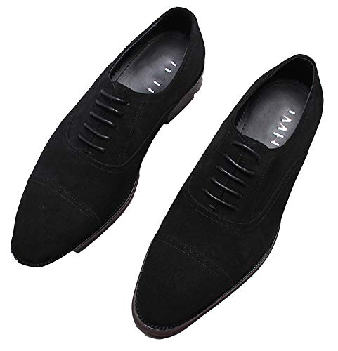 Zapatos Casuales para Hombre Zapatos De Trabajo De Negocios Antideslizantes De Cuero Más Anchos Zapatos Clásicos Elegantes Y Cómodos De Moda Oficina De Banquete De Boda En Forma,Black-37EU