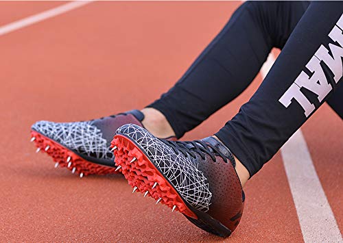 Zapatos De Atletismo Juvenil, 8 uñas Sprint Zapatos con Clavos Zapatillas Deportivas Zapatos De Entrenamiento Antideslizantes Zapatillas De Atletismo De Salto Ligeras con Clavos Unisex ,001,41EU