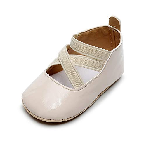 Zapatos De Bebé NiñAs NiñOs Zapatos De EláSticos con Velcro Zapatos Planos De Princesa Chicas Zapatos De Baile CumpleañOs Fiesta Antideslizante Zapatillas De Piso Calcetines Prewalker Recien Nacido